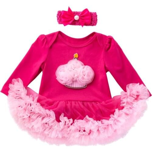 Lovely Girls Baby Clothing Dresses Hot Pink Princess Tutu Dress Unicorn Tutu Outfits Clothes Set Infant Baby Girl Bodysuit Suits