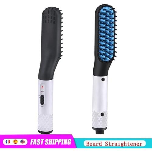 NEW Beard Straightener Multifunctional Hair Comb Brush Electric Quick Heating Hair Straightening Iron Hair Styling Comb For Men