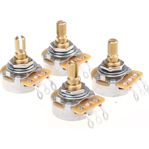 Musiclily Ultra CTS 450G Series A250K Audio Taper Tone No Load Short Split Shaft Pots 10% Tolerance for Guitar Bass(Set of 4)