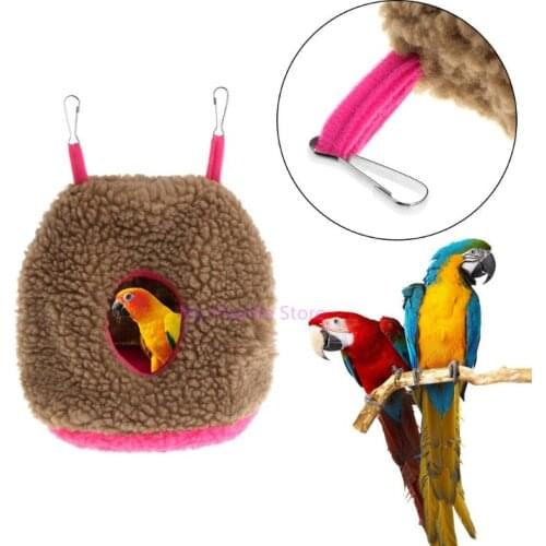 Soft Fleece Bird Parrots Nest Hammock Warm Winter Hanging Cage House Toys Pets Parakeet Bed Round Cave Sleep Hut Tent Toy C42