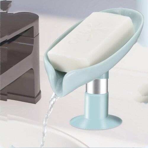 Leaf Shape Soap Box Drain Soap Holder Box Bathroom Shower Soap Holder Sponge Storage Plate Tray Bathroom Supplies Soap Dishes