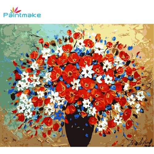 Paintmake flowers DIY Painting By Numbers Drawing Kits oil hand Painted On Canvas For Home Decoration Art Picture Gift