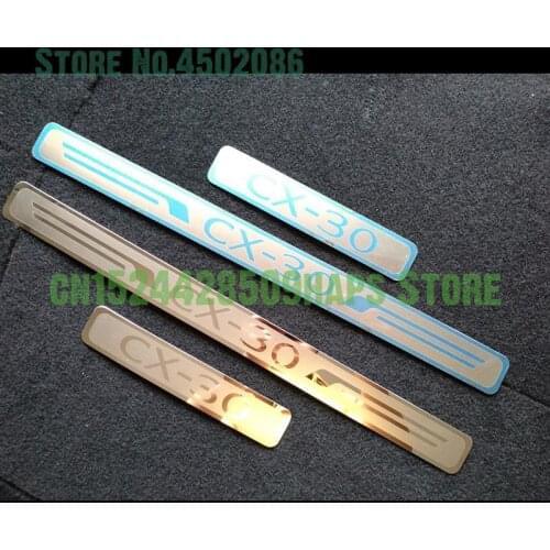 For Mazda CX-30 2020 Car Accessories Door Sill Trim Strip Stainless Steel Pedal Cover Protector Styling Auto Stickers