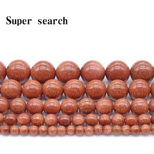 Natural Gold SandStone / Golden Sand Round Loose Beads 15" Strand 3 4 6 8 10 12 14MM Pick Size For Jewelry