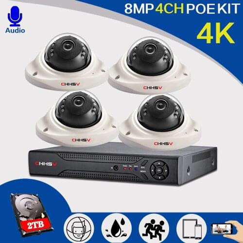 Small Explosion-proof With Audio Real-Time Recording Outdoor Waterproof IP Camera 4K H. 265 NVR Video Surveillance Camera System