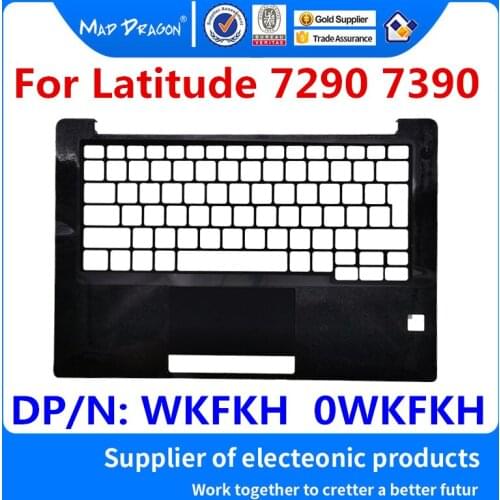 New original Replacement UK Palmrest Upper Cover Case With fingerprint hole For Dell Latitude 7280 7290 7380 7390 WKFKH 0WKFKH