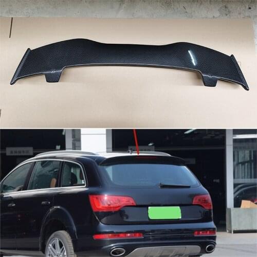 Use For Audi Q7 2005-2015 Year Spoiler ABS Plastic Carbon Fiber Look Hatchback Roof Rear Wing Body Kit Accessories