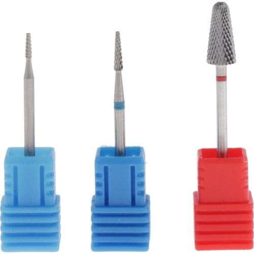 Professional Tungsten Nail Drill Bits Grinding Head Burrs For Nail Art Salon