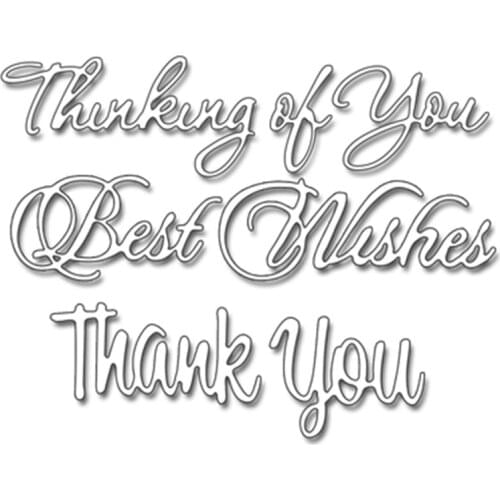Thinking of You Best Wishes Phrases Metal Cutting Dies For DIY Scrapbooking Embossing Paper Cards Decorative Crafts New 2018 Die