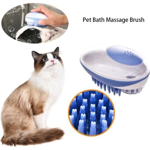 Pet Bath Brush Comb Silicone SPA Shampoo Dispenser Massage Brush Shower Hair Removal Comb For Dogs Cats Cleaning Grooming Tools