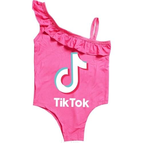 Tik Tok girls swimwear Bikini Kids swimsuit girls bath beach Tik Tok Party kid birthday wear cute