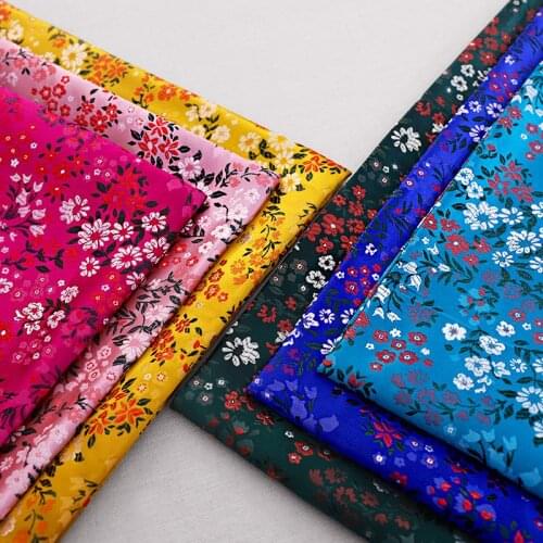 Brocade Fabric With Flower Pattern Material For Making Hanfu Width 114cm Eco-friendly
