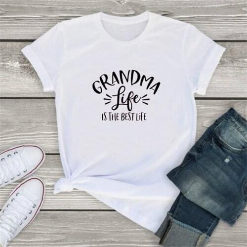 GRANDMA Life Letter Print T Shirt Women Short Sleeve O Neck Tshirt Summer Women Tee Shirt