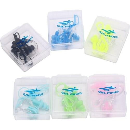 1Set Soft Silicone Swimming Set Waterproof Nose Clip + Ear Plug Earplug Useful 6 Colors