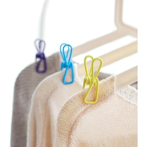 10 pcs Multipurpose Stainless Steel Clothes Pegs Hanging Pins Clips Household Clamps Socks Underwear Drying Rack Holder for Home
