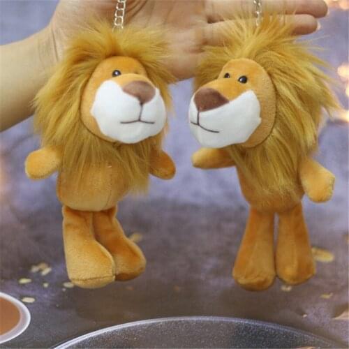 15 cm Plush Key Chains Soft Lion Forest Animal Stuffed Animals Small Pendant Key Chains Christmas Birthday Gifts