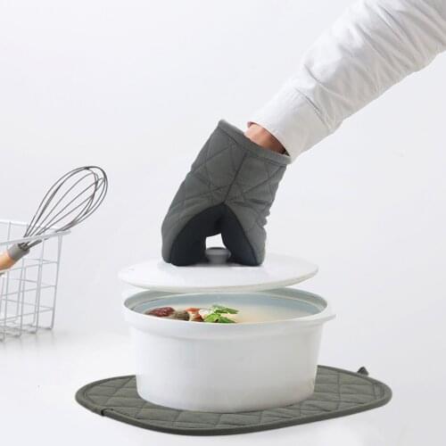 2PCS/Set Pot Holder with Loop Cotton & Silicone Heat Resistant for Cooking Baking Grilling Microwave 9x12 Inch