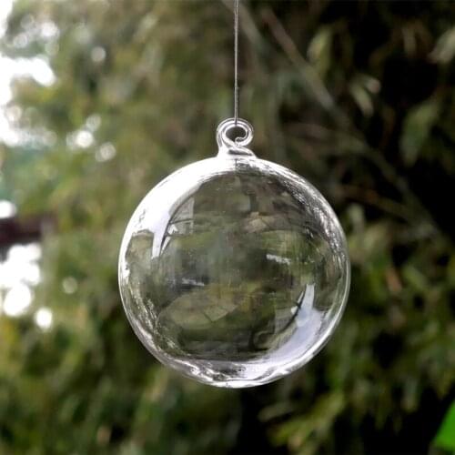 Diameter=8cm Small Size Christmas Ball Transparent Glass Globe Hotel School Window Wedding Decoration Glass Ball Christmas Day