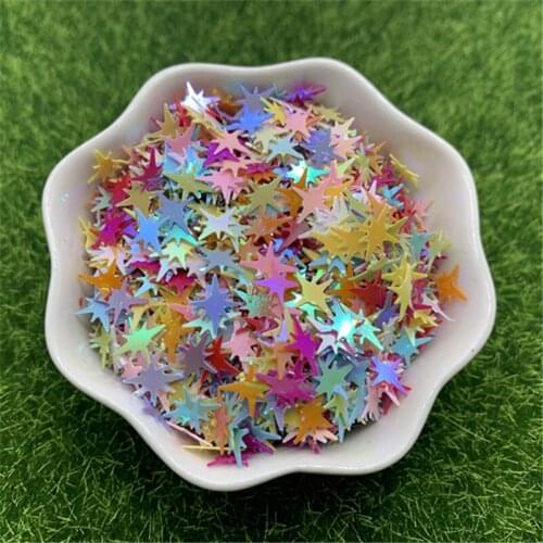 25g 10mm Six-pointed star Mixed Color Flower Sewing Garment Accessories,Clothing accessories,DIY Sequins scrapbooking shakes