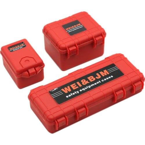 3Pcs Plastic Rc Car Storage Box Decoration Tool for Traxxas Trx4 Axial Scx10 90046 D90 1/10 Rc Crawler Accessories Red
