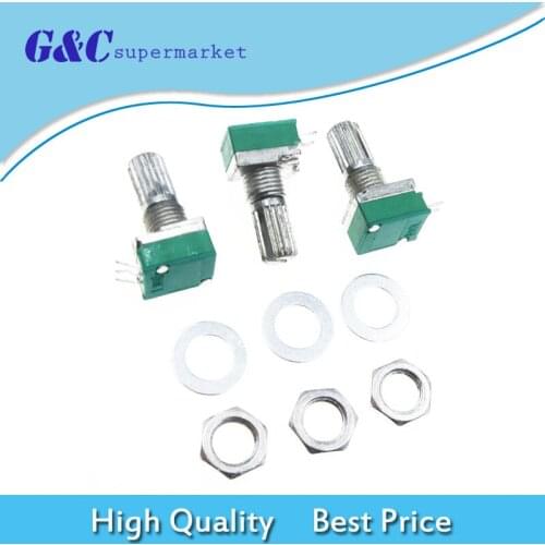 3pcs 6mm 3 pin Knurled Shaft Single Linear B Type B10K ohm Rotary Potentiometer diy electronics