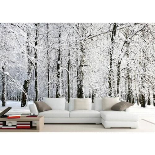 Custom 3D murals,Fresh and beautiful snow forest deer murals papel de parede, coffee shop living room sofa TV bedroom wallpaper