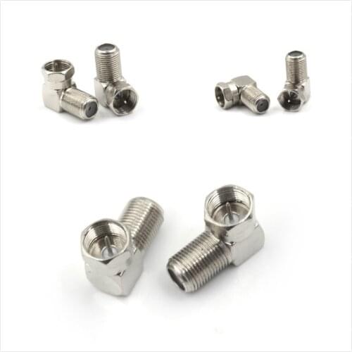 5pcs 90 Degree Right Angled TV Aerial Cable Connector RF Coaxial F Female Socket To TV Male Plug Coaxial Connector