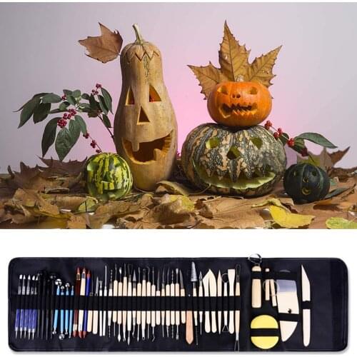 51pcs Clay Modeling Tools Set Pottery Sculpting Wooden Handle Double Sided Sturdy Kit for Ceramic Polymer Diy Smoothing Carving