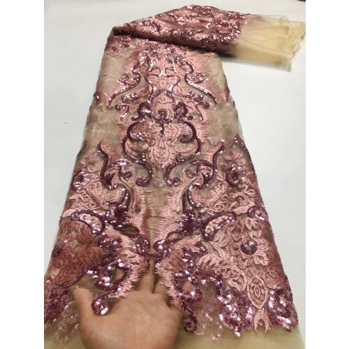 African Lace Fabric Sequin Lace Fabric 2021 High Quality Lace Sequins French Net Lace Tulle Mesh Fabric M4674