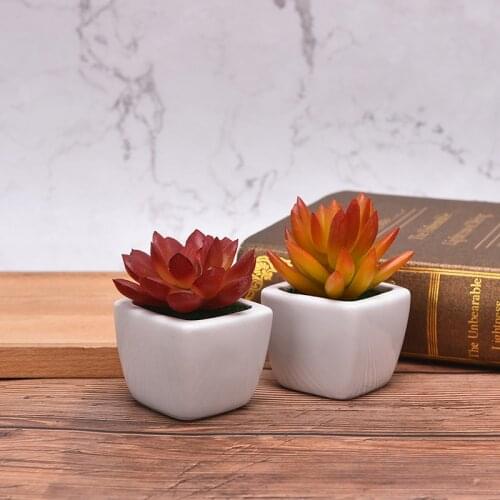 Mini Cactus Succulent Bonsai Fake Potted for desk Decor Plants Artificial Succulents with Pot Home Decoration Accessories