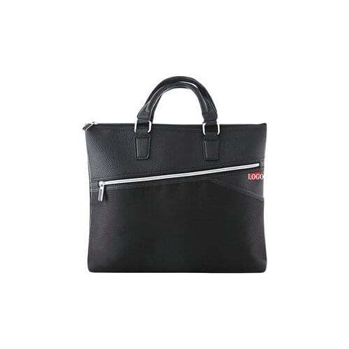 Business Mens Document Bag A4 Documents File Bag PU Leather Oxford Fabric Briefcase Document Folder Case