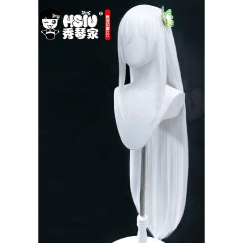 「HSIU Brand」Re Zero Starting Life in Another World cosplay Echidna Wig silver long hair Fiber synthetic wig + Free brand wig net