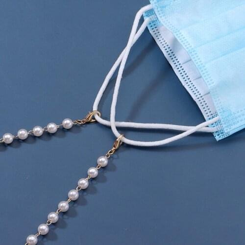 Imitation Pearl Glasses Chain Mask Lanyard Sunglasses Chain Anti-lost Hanging Glasses Rope Minimalist Style Bead Chain Eyeglass