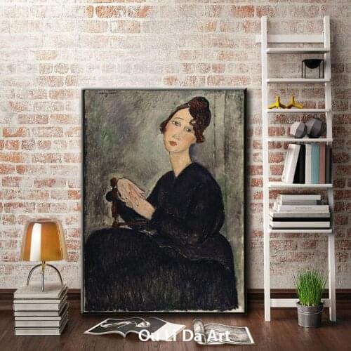 Impression figures black skirt women portrait canvas printings oil painting printed on canvas home wall art decoration picture