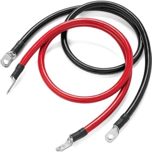2 AWG Gauge Black & Red Pure Copper Battery Cables with EPDM Insulation for Automotive Solar Marine Accessories battery inverter