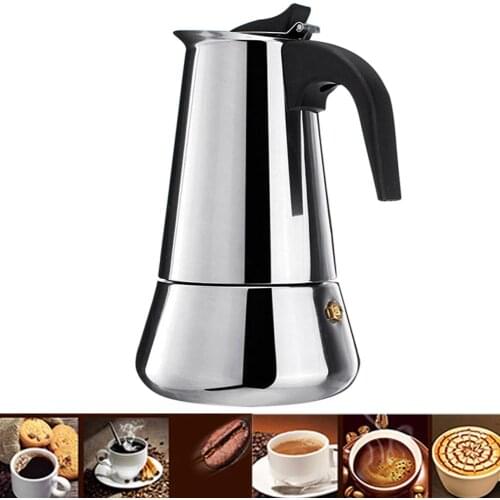 Coffee Pot Stainless Steel Filter Stove Top Mocha Coffee Pot Moka Italian Espresso Coffee Maker Percolator Tool Kitchen Office