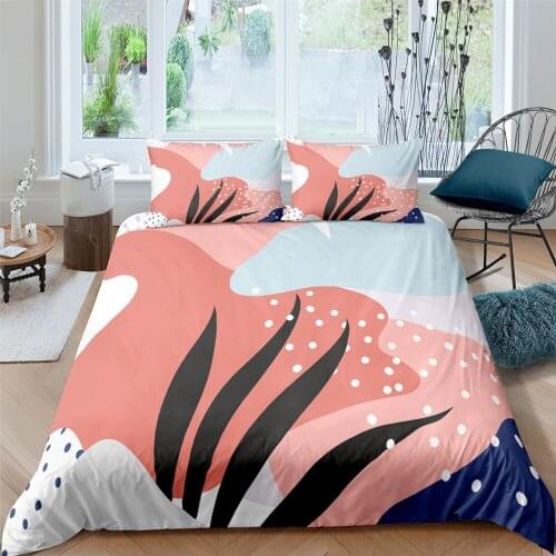 Contrast Color Graffiti Printed Bedding Set Down Pillowcase Microfiber Textile Bedding Single Double Queen King-size Bedding