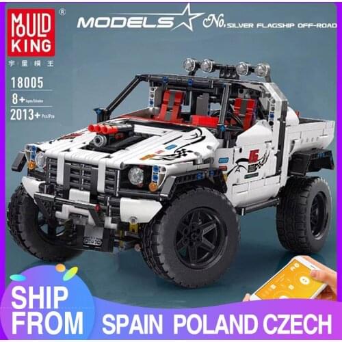 MOULD KING High-Tech The APP Motorized Silver Flagship Off-road Car Building Blocks Bricks Kids Educational Toys Christmas Gifts