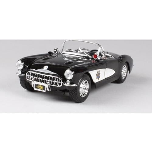 Maisto 1:18 diecast Car 1957 Corvette Roadster Coupe Black Classic Cars Alloy Car Metal Vehicle Collectible Models toys For Gift