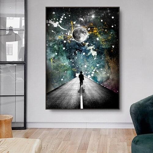Moon Star Balloon Child Canvas Painting Posters and Print Baby Bedroom Decor Nordic Wall Art Pictures For Living Room Decoration