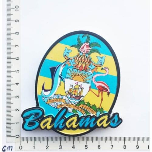 Bahamas)Fridge Magnet Creative Travel Commemorate Crafts 3D Ornaments Magnetism Resin Material Refrigerator Stickers