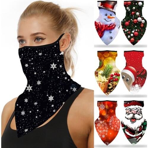 Christmas Print Seamless Riding Mask Neck Protection Mask Motorcycle Earmuffs Headband Scarf Neck Tube Magic Scarf Dropshipping