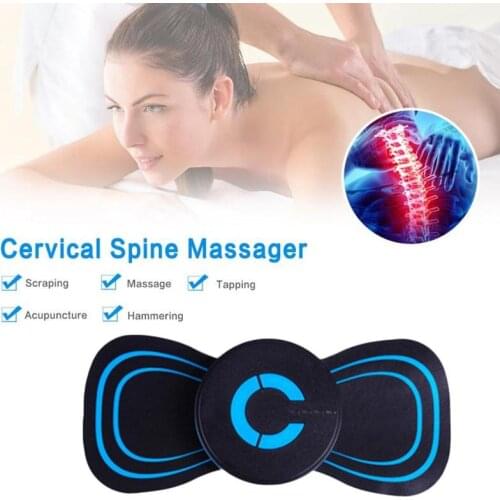 Neck Massager Mini Smart Cervical Spine Patch Electric Intelligent Massage Stickers Portable Meridian Back Relief Pain Massager