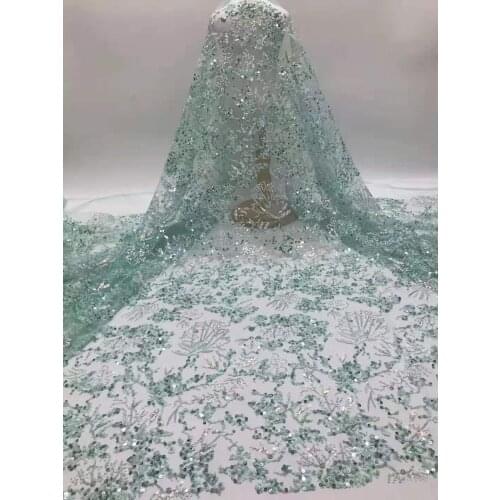 The New African Lace Fabric Sequin Embroidery French Tulle Mesh Is Used To Sew Performance Costumes And Party Dresses 5 Yards