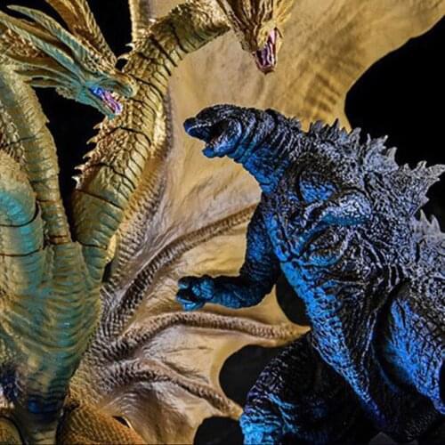 Bandai Japanese Anime New Godzilla King of Monsters Hand-made SHM Gidola vs.King Kong Model Toy Gorilla Movable Model Decoration