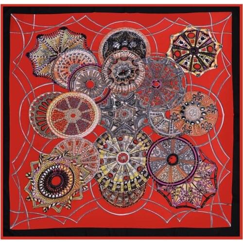 New woman Fashion silk Scarf shell Pattern Printing 130 Square scarf Decoration Headdress Gift headscarf high quality Shawl