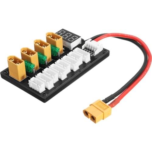 XT60 Parallel Board Pro with Voltage Display 3-4S for IMAX B6 B6AC ISDT Balance Charger XT60 JST JST-PH 2.0 LIPO Battery DIY