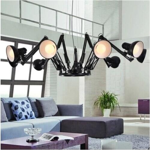 Hanging lamps for dining room modern Spider mechanical arm led droplight iron design lamp pendant lighting for restaurants bar