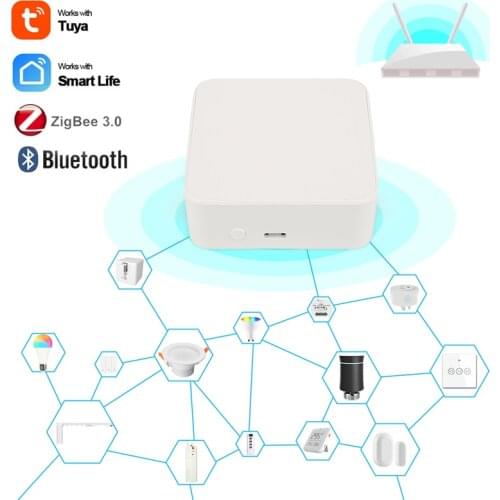 Multi-Mode Tuya Gateway ZigBee 3.0 WiFi Bluetooth Mesh Hub Remote Control Work with Smart Life App Alexa Google Home Dropship