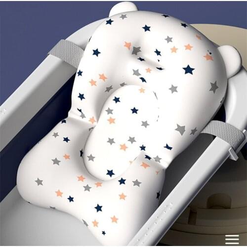 Foldable Baby Bath Cushion Bed Babies Infant Non-Slip Bathtub Mat Newborn Safety Security Bath Seat Support Bath Tub Pad